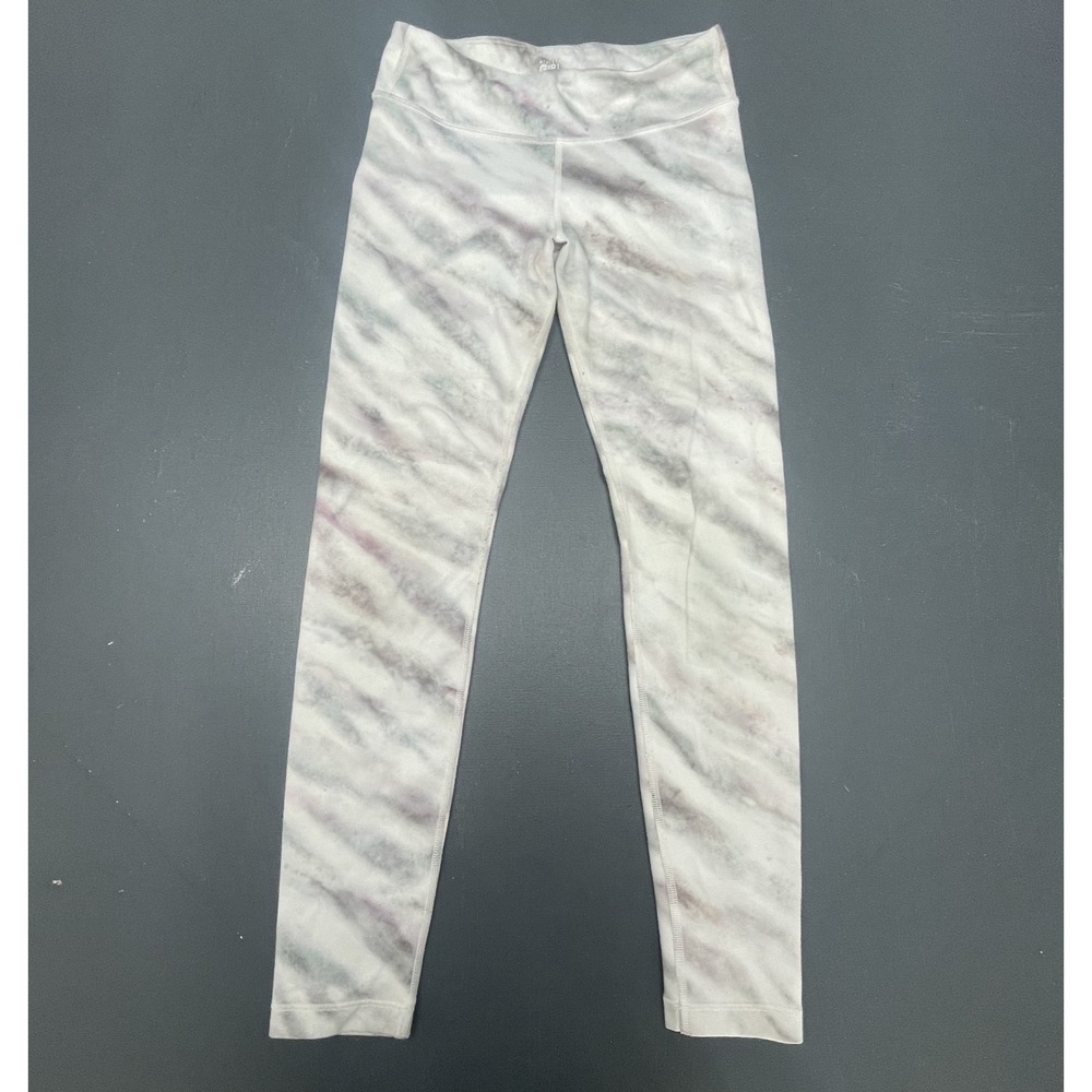 Athleta Girl Girls Size 12 White Tie Dye Print Stretch Leggings Athletic Workout